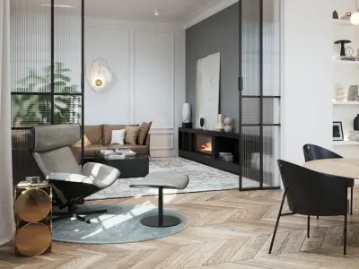 Modern Classic Interior Scene for Cinema 4D and Corona Renderer 3D model