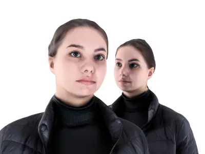 Woman with bag 52 Low-poly 3D model