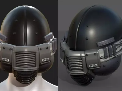 Helmet plastic mask protection pollution  Low-poly 3D model