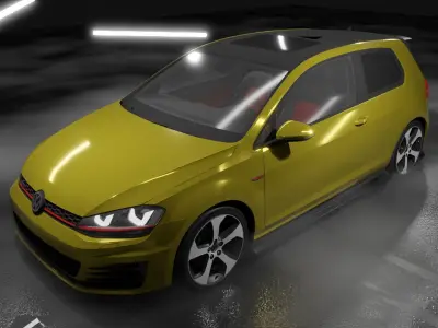 volkswagen Golf GTI MK7 Low-poly 3D model