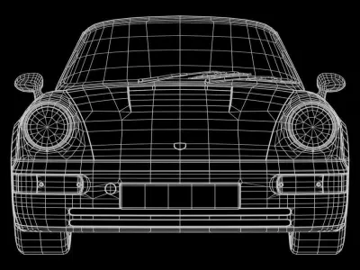 Porsche 911 964 Low-poly 3D model