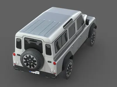 Land Rover Defender Works V8 4-door 2018 Low-poly 3D model