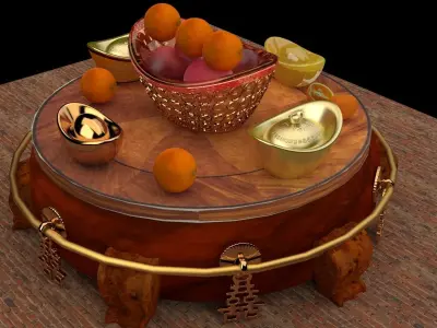 Chinese gold Ingot   3D model