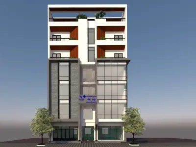 Office and RESIDENTIAL BUILDING 3D model