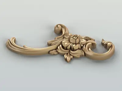 Carved decor horizontal 047 3D model