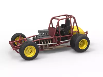 Vintage Sprint car Base Scale 1 to 25 3D print model
