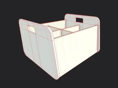 Double Storage Unit White Low-poly 3D model