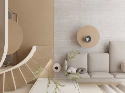 VR loft living room 3D model