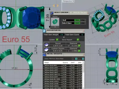 Yellow Gold Diamond Chain stl 3dm Ring Model jr00207 3D print model