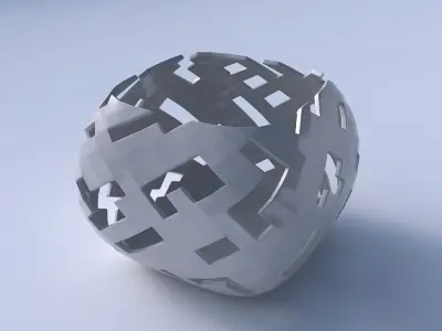 Bowl semi-quadratic with cuts 3D print model