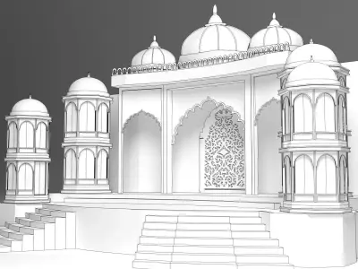 Indian Wedding Stage 3D model