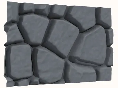 Quarry Stone Wall Kitbash 3D model