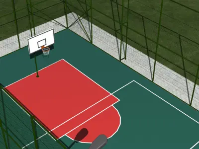 basketball court Low-poly 3D model