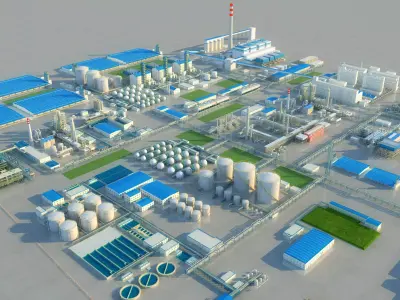 chemical plant 3D model