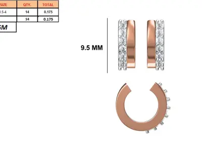 Women Diamond Earrings STL FBX JCD Details 3D print model