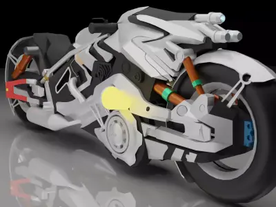 sci fi motorcycle Low-poly 3D model