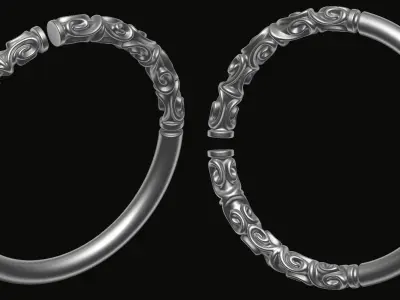 Patterned bangle 2 3D print model