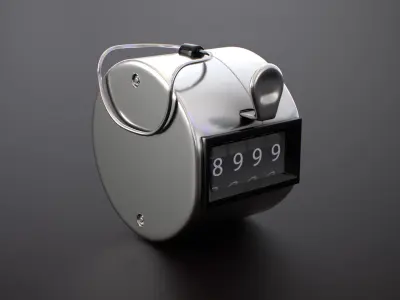 Hand Tally Counter Low-poly 3D model