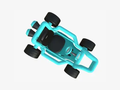 Cartoon Kart H10 Light Blue - Vehicle Racing Design Low-poly 3D model