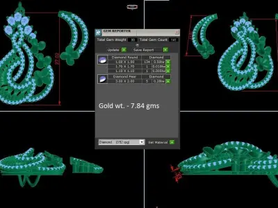 Pendant Earrings combo - 1136 3D print model