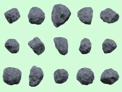 Granite Rocks Pack Vol 1 Game and VFX Asset Collection Free low-poly 3D model