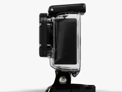 GoPro Hero3 action camera with Waterhousing Low-poly 3D model