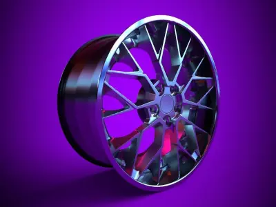Awesome Rim and Tire 11 Low-poly 3D model
