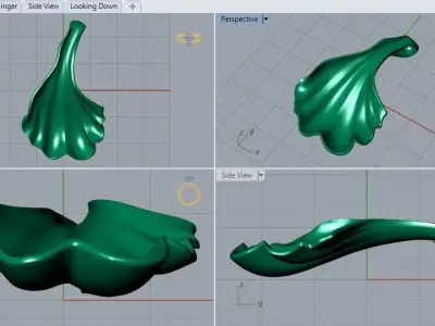 pearl flower pendant 3D print model