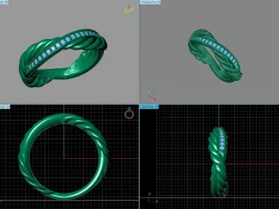 STL 3DM Print Ready Women Diamond Ring Lightweight Printable  3D print model 108