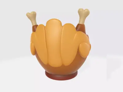 Cute Thanksgiving Turkey Bowl Adorable 3D Printed Turkey Cup 3D print model