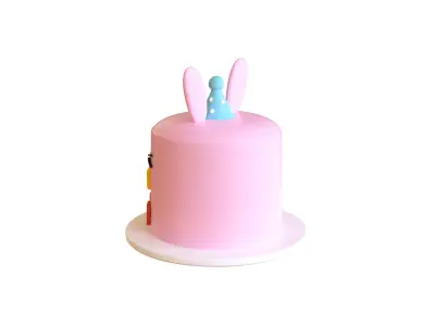 Low-Poly Birthday Cake 06  Low-poly 3D model
