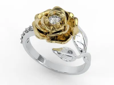 flower ring 3D print model