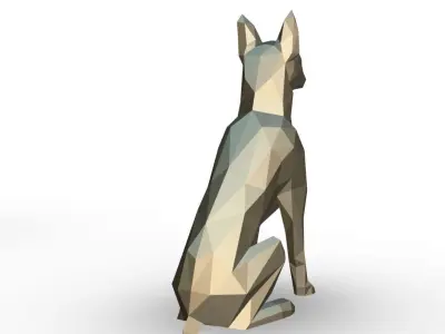 Pinscher low poly chihuahua dog 3D print model