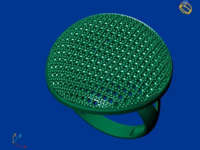 Women Stone Rings Diamond 3D print model 5