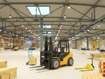 Industrial Warehouse pack Low-poly 3D model