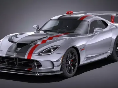 LowPoly Dodge Viper ACR 2016 Low-poly 3D model