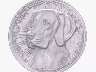 Weimaraner 3 basrelief for 3D printing 3D print model