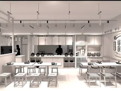 restaurant Low-poly 3D model