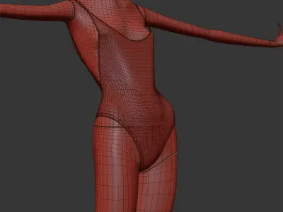 Woman Swimsuit VS Cheeky One-piece 3D model
