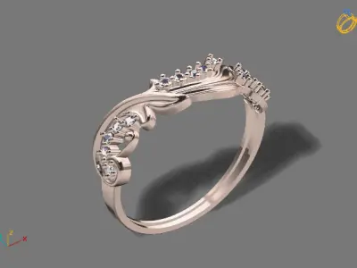 Womens Diamond Signet Ring Women Rings 3dmodels 3D print model 3D print model 61