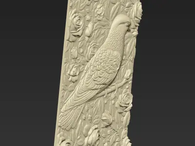 Pigeon and Roses Background A59 3D print model