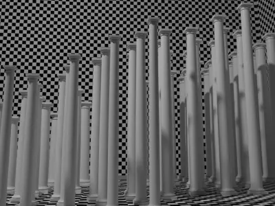 Round Tapered Columns 3D model