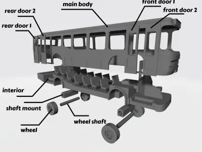 city bus miniature 3D print model
