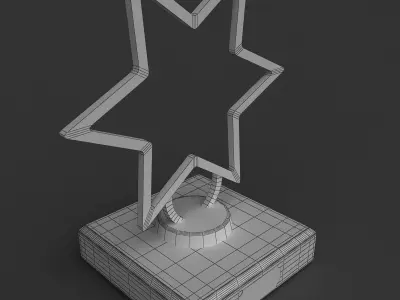 Trophy gold star award 3D model