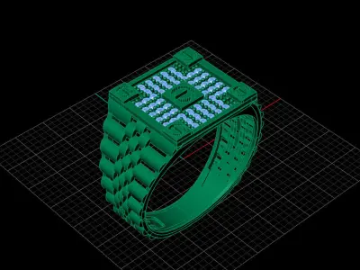 Print Ready STL 3DM  Gents Rings Diamond Men Ring  3D print model 201