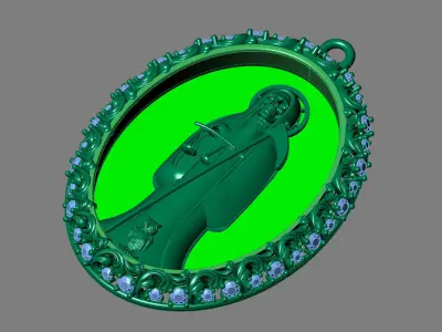  santa muerte holy death small size pendant 3D STL 3DM skull 3D print model