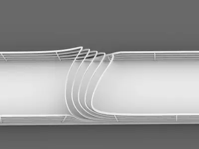 bridge 3d model with waves 3D model