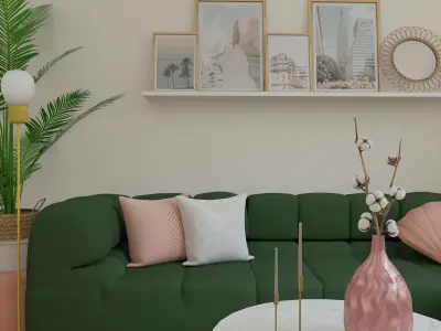 Living Room 4 Blender Scene Free 3D model