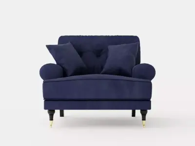 Andrew Armchair Velvet Low-poly 3D model