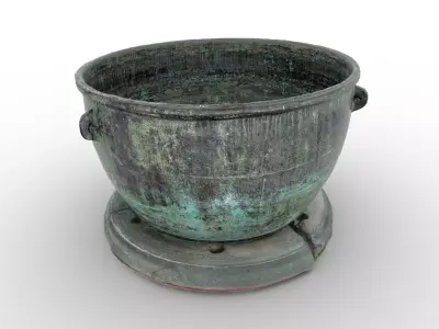 Ancient Steel Cauldron Low-poly 3D model